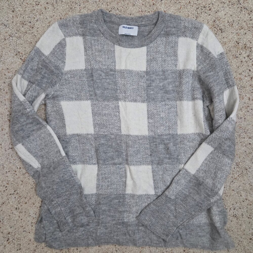 Grey Plaid Sweater
